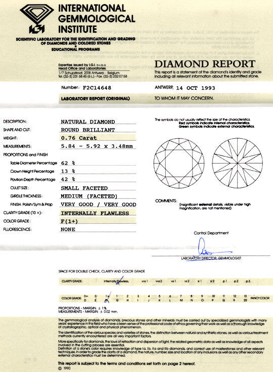 Foto 9 - Diamant 0,76ct IGI Lupenrein feines Weiss F VGVG, D5784