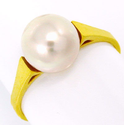 Foto 2 - Wunderschöner Gelbgold-Ring, Spitzen Perle! 14Karat/585, S0900