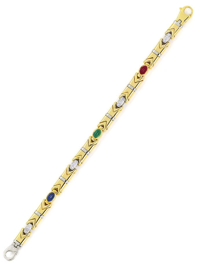 Foto 3 - Multicolor Rubin Safir Smaragd Brillantenarmband in 18K, S4916