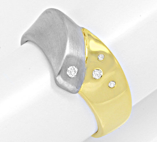 Foto 2 - Diamant-Ring Gelbgold-Weißgold 14K, Diamanten, S6028