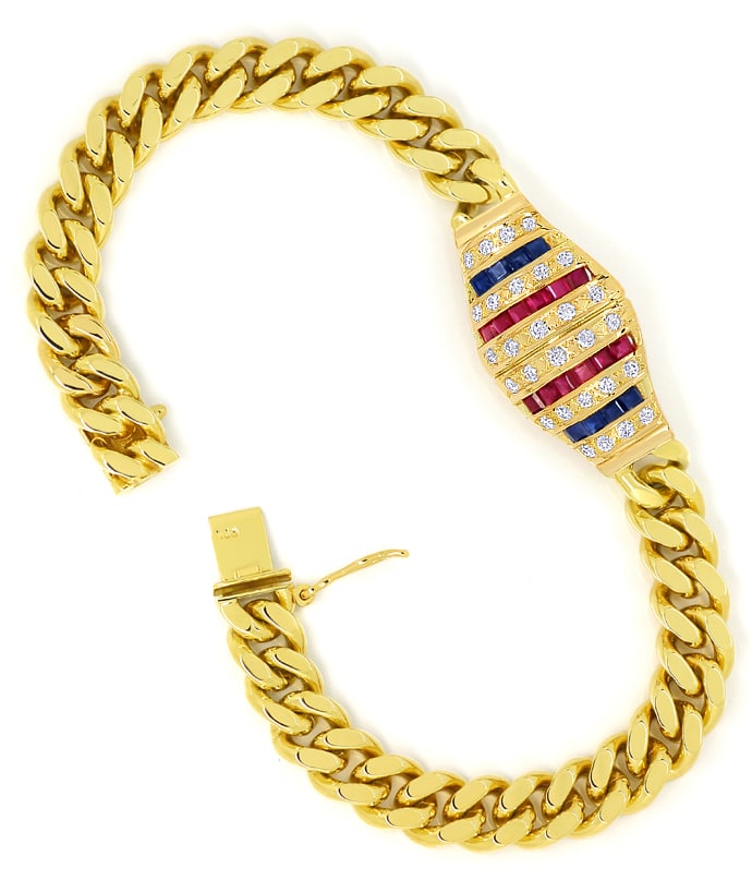 Foto 3 - Armband mit Rubinen Saphiren und Brillanten in Gelbgold, S9991