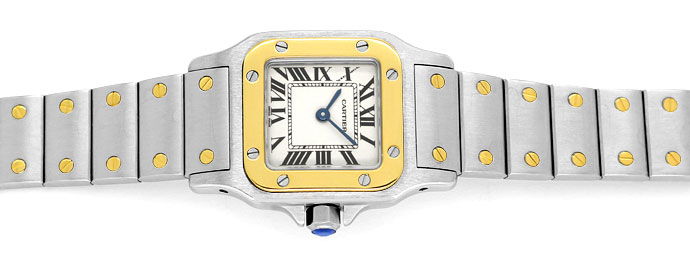 Foto 1 - Santos de Cartier Galbee Damen-Armbanduhr in Stahl-Gold, U2512